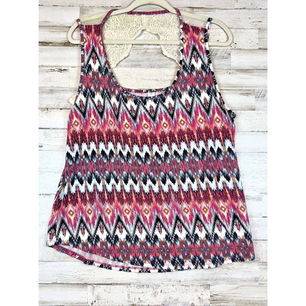 No Boundaries Juniors XXXL Sleeveless Multicolored Boho Top Crochet Back